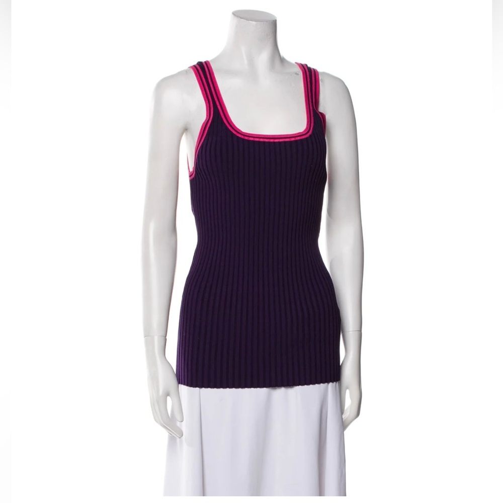 Prabal Gurung women’s medium purple and pink ribbed scoop neck tank NEW w/o tags